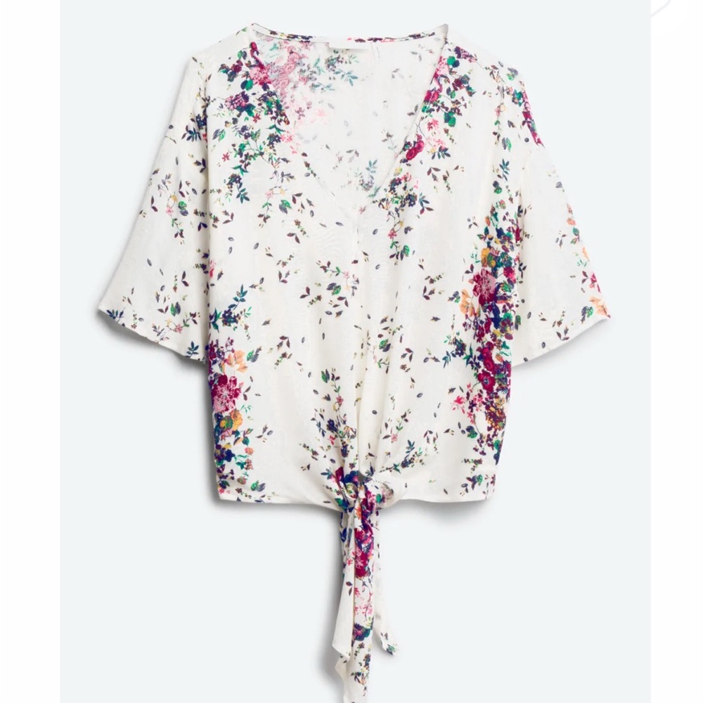 LUQ Rhee Tie Front Top XS